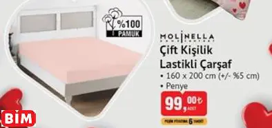 MOLİNELLA ÇİFT KİŞİLİK LASTİKLİ ÇARŞAF